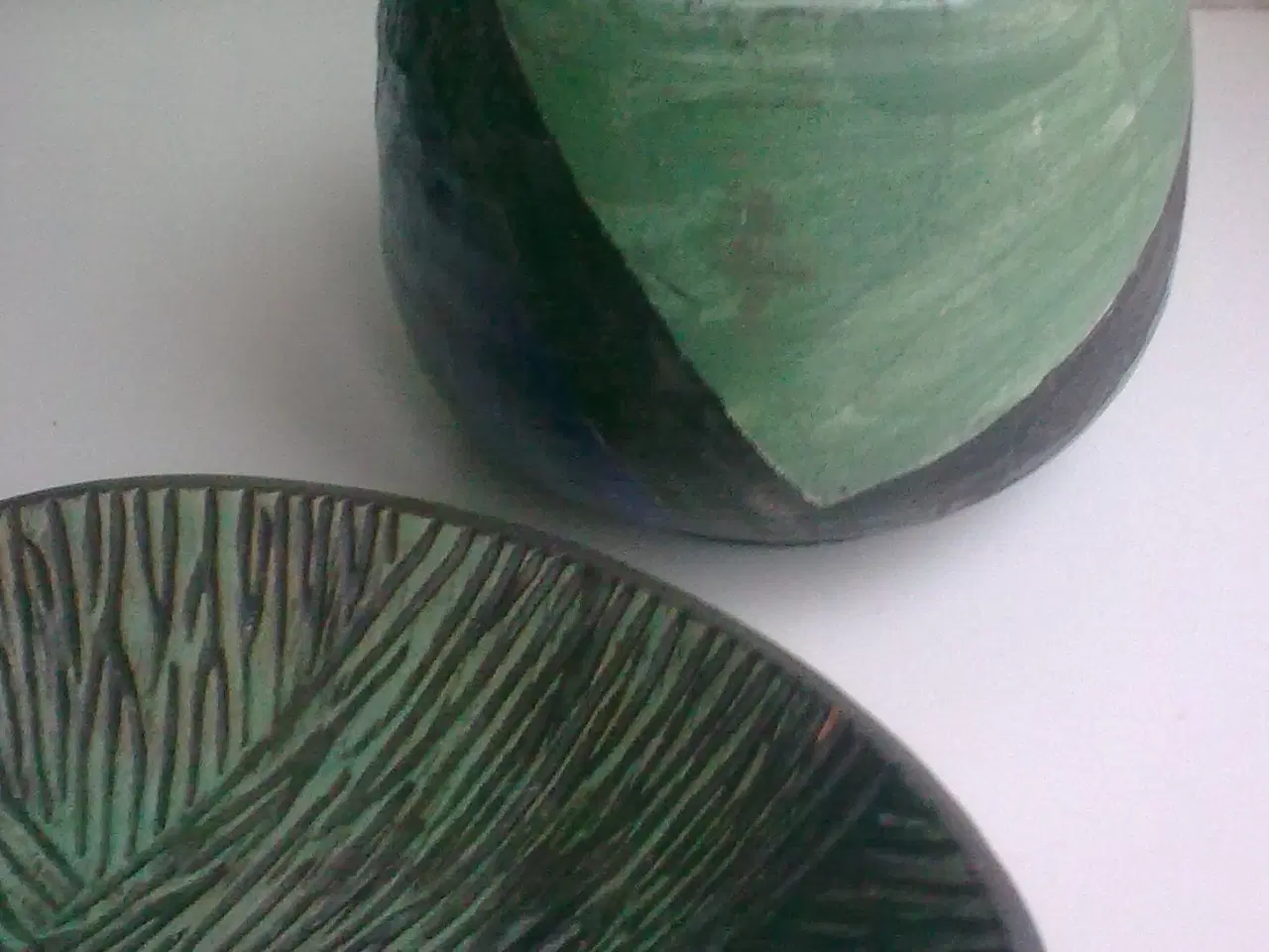 Billede 3 - Raku dansk brugskunst skål & krea keramik o.a.