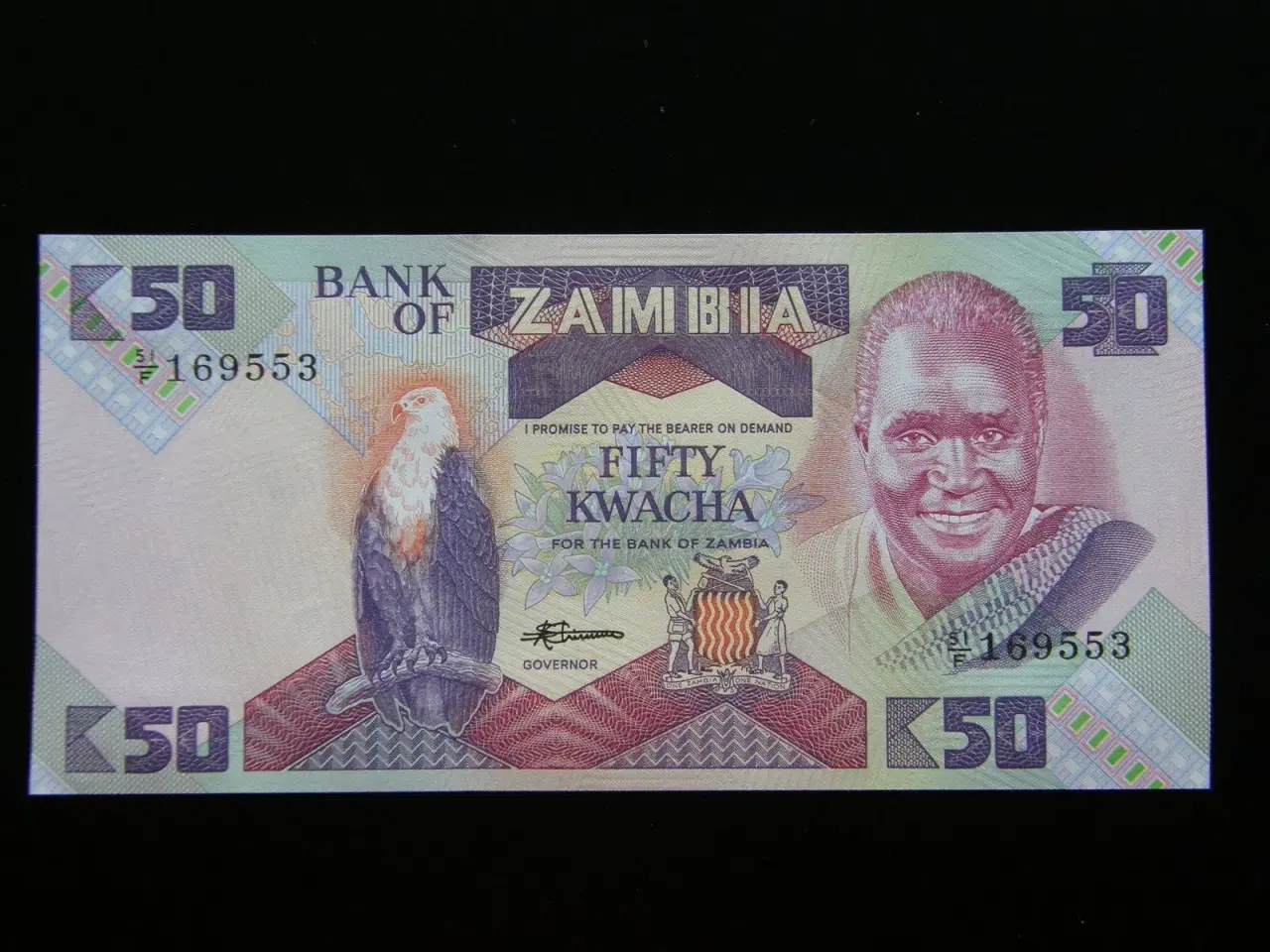 Billede 1 - Zambia  50 Kwacha (1986-88)  P28  Unc.