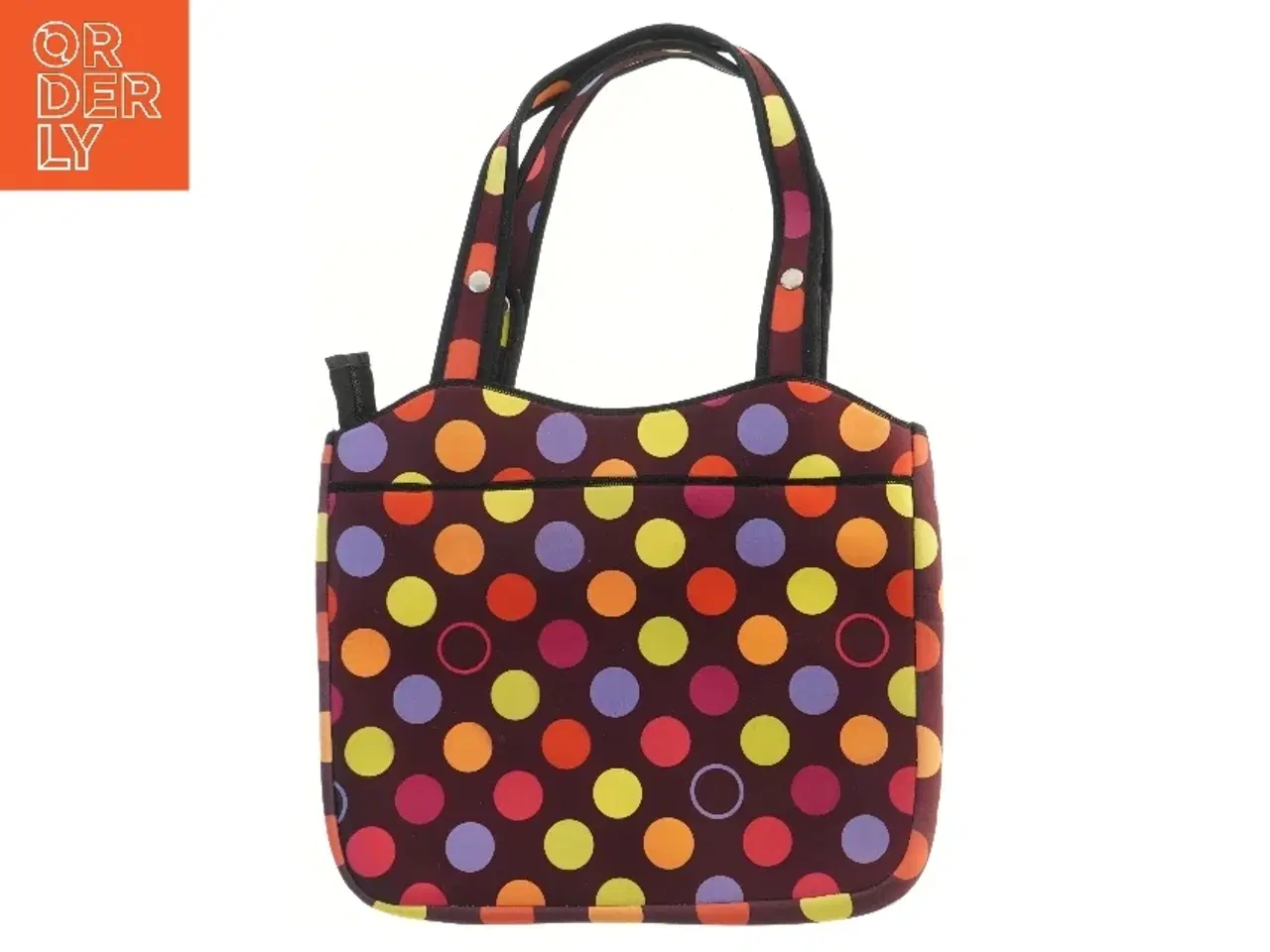 Billede 2 - Farverig neopren computertaske, taske med prikker (str. 40x34 cm)