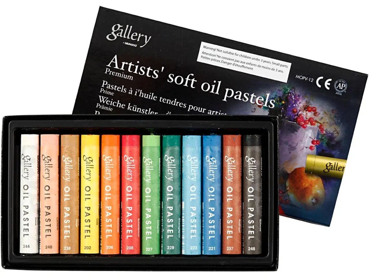 Billede 1 - Gallery Oliepastel Premium, L: 7 cm, tykkelse 10 mm, ass. farver, 12stk./ 1 pk.