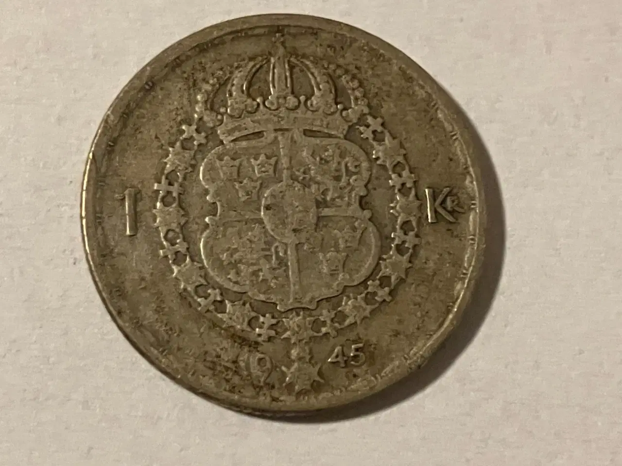 Billede 1 - 1 Krona 1945 Sweden - Silver