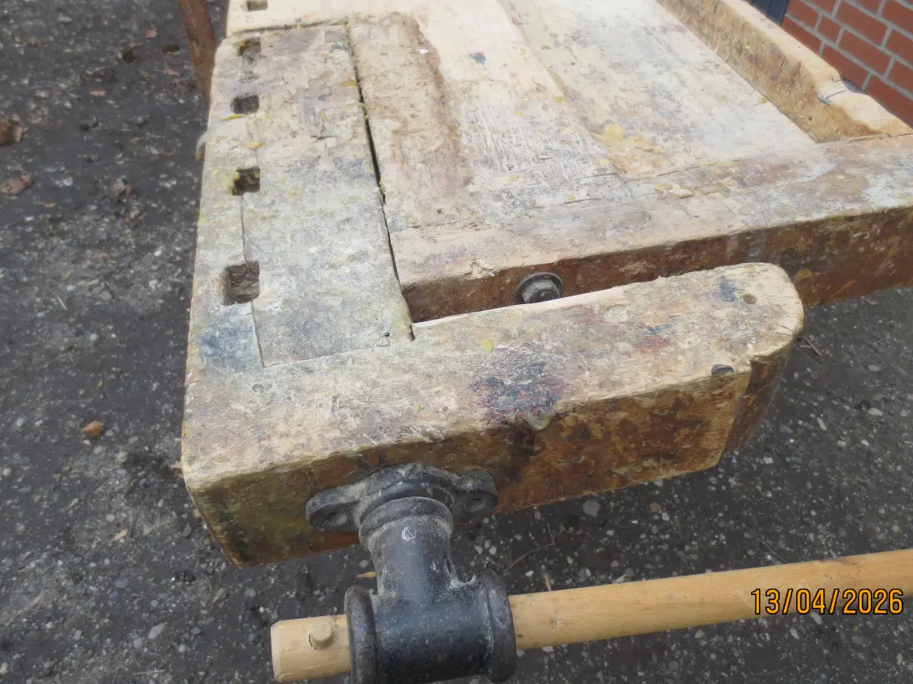 Billede 2 - 1 stk Rigtig Snedker Høvlebænk med Jernspindler 