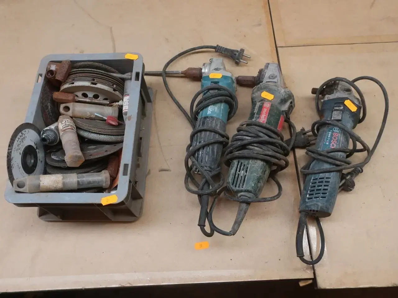 Billede 1 - 3 stk. vinkelsliber med div. Skiver m.m.