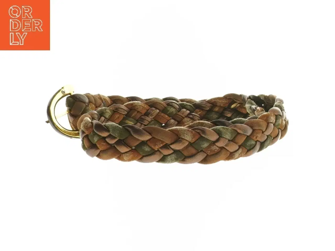 Billede 2 - Flettet læderbælte (str. 90 cm)