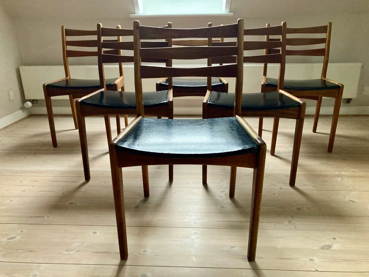 Billede 3 - 6 (7) teak / eg stole 60’erne Slagelse Møbelværk m