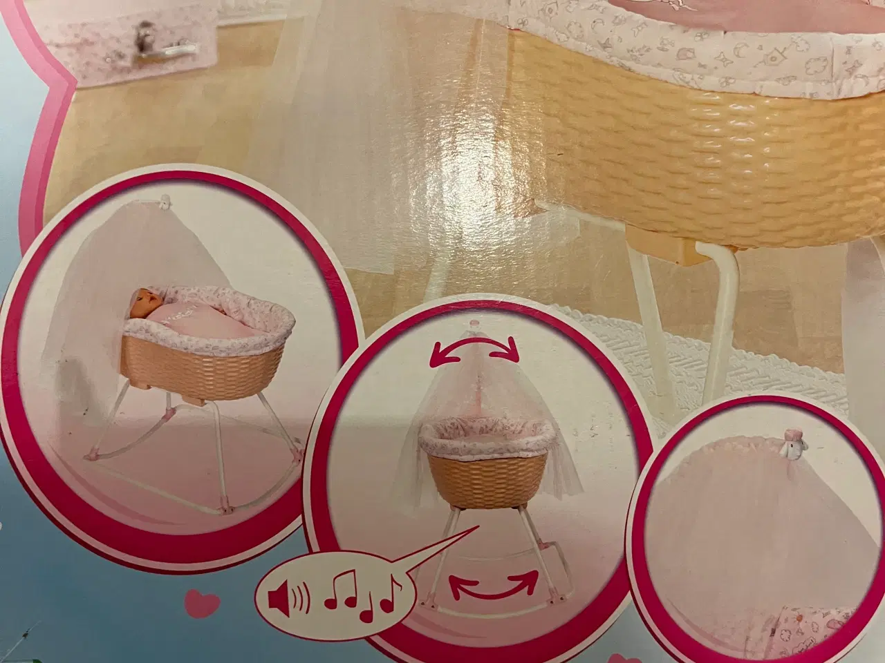 Billede 2 - Dukke-vugge til dukke på op til 46 cm. 
