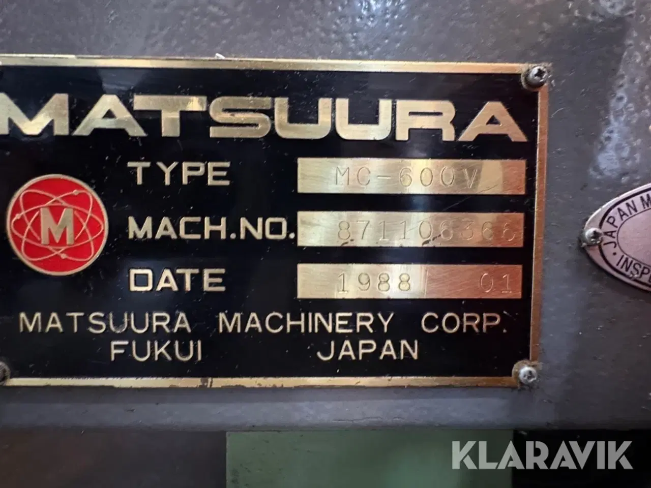 Billede 8 - Fresemaskine CNC Matsuura MC-600V