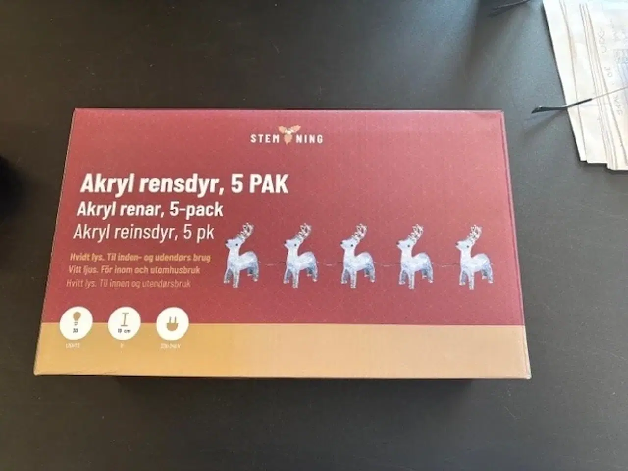 Billede 3 - "TILBUD " Mini akryl rensdyr 5 stk. med lys
