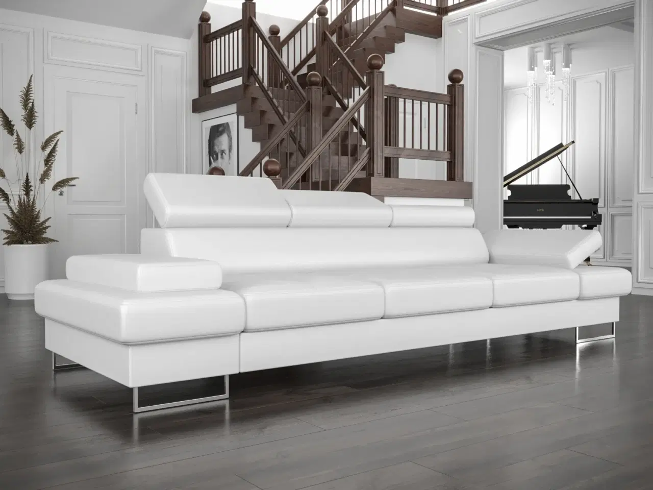 Billede 2 - GALAKSE III  ÆGTE LÆDER 3-PER. SOFA 305 CM