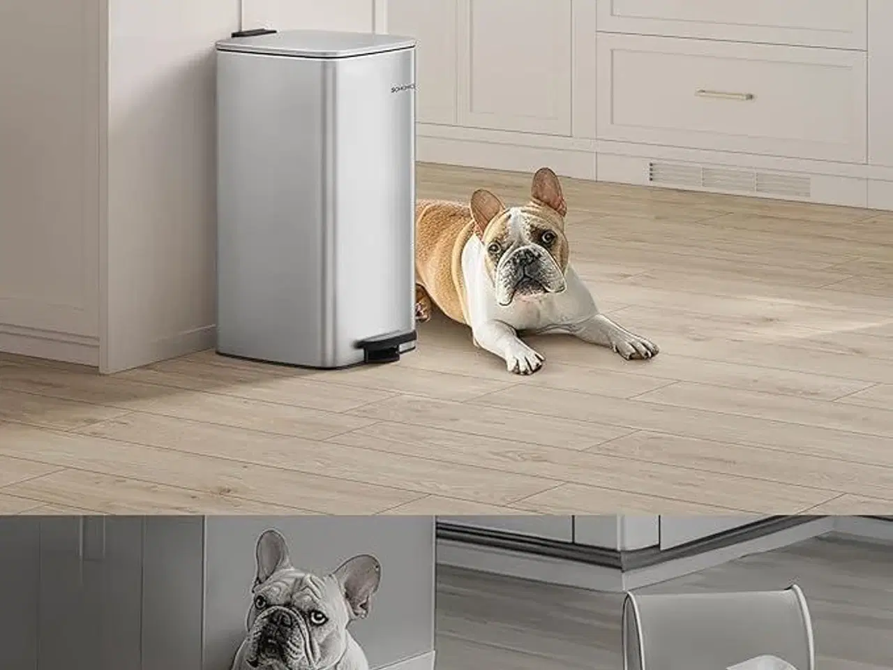 Billede 3 - Skraldespand med pedal 30 l stål, soft close, inderspand, sølv (LTB593E01)