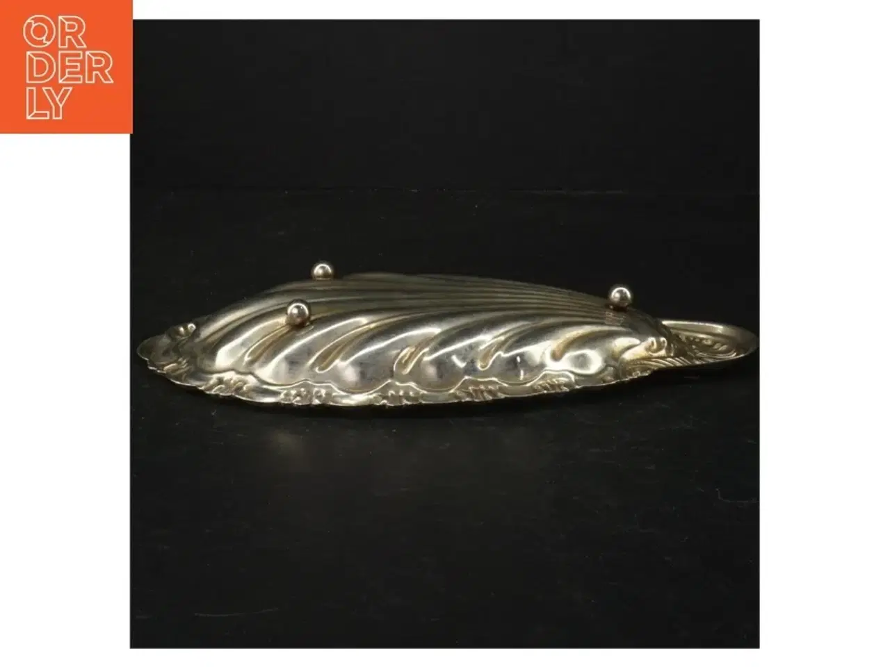 Billede 2 - Muslingeskal Sølv Metal bakke (str. 23 x 13 cm)
