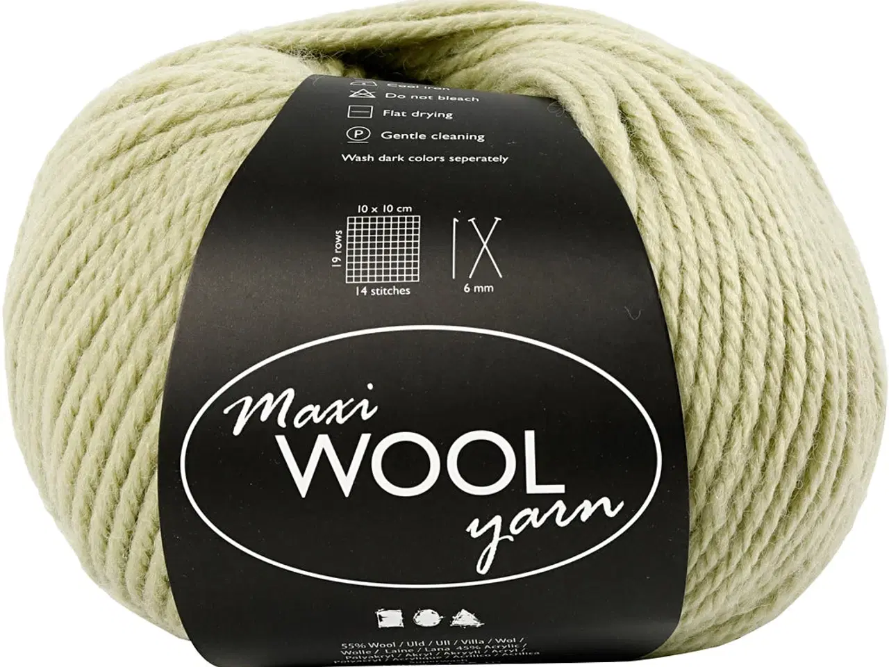 Billede 1 - Superwash Uldgarn Lys Grøn - 125m, 100g