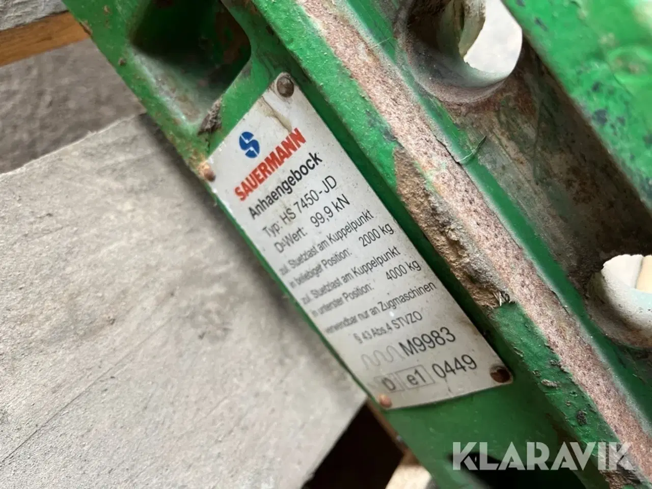 Billede 6 - Træk til John Deere traktor Sauermann HS 7450-JD