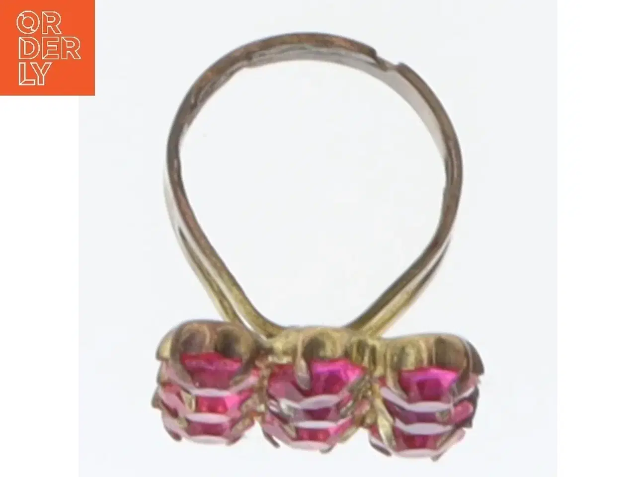 Billede 1 - Ring med pink sten (str. 52 mm)