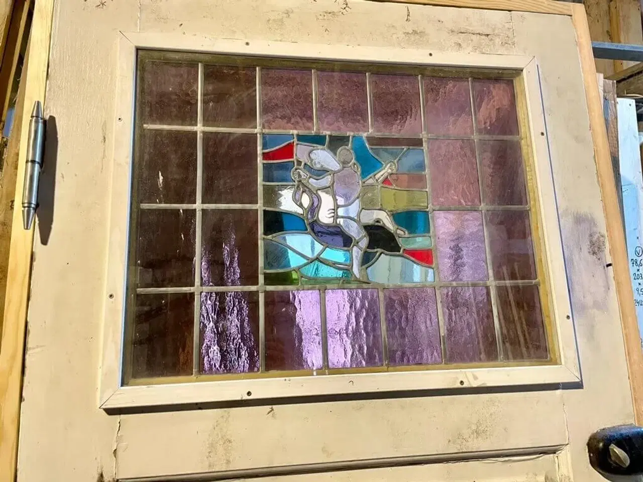 Billede 3 - Original hoveddør m. blyindfattet rude