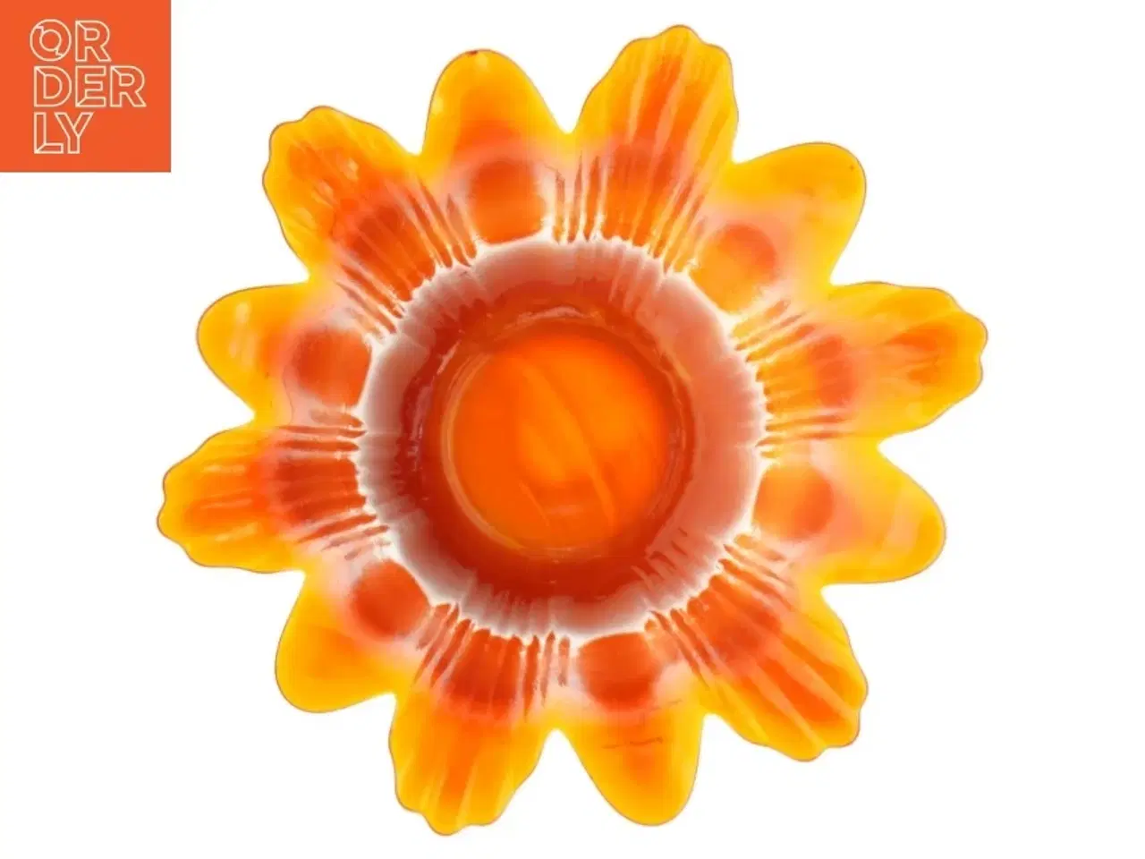 Billede 3 - Gennemsigtig orange solsikkevase (str. 11 x 17 cm)