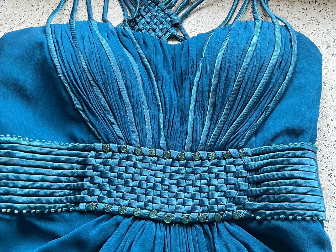 Billede 1 - Lang kjole petrolium bar ryg