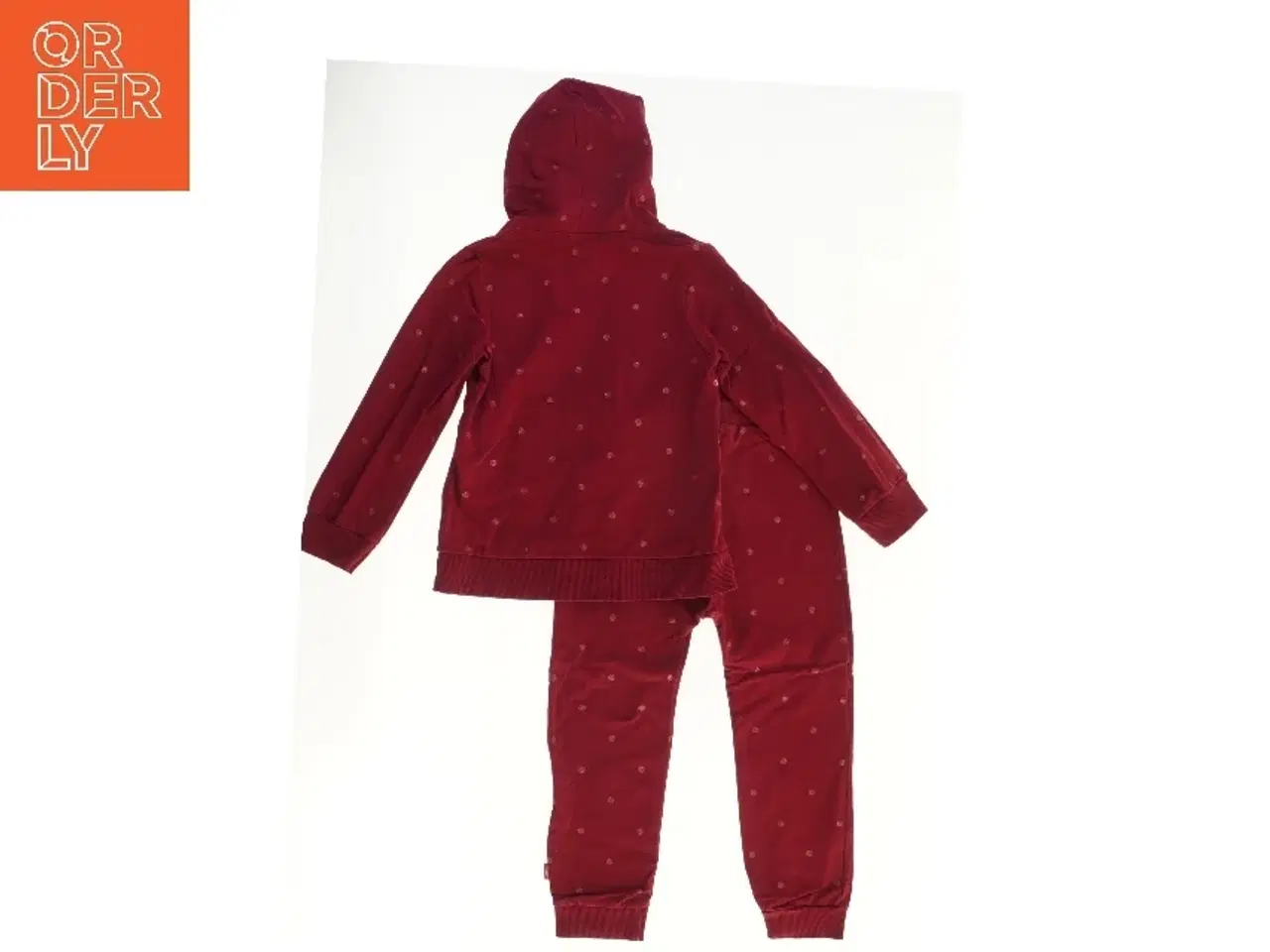 Billede 2 - Danefæ mørkerødt sweatsæt med hættetrøje (str. 128)