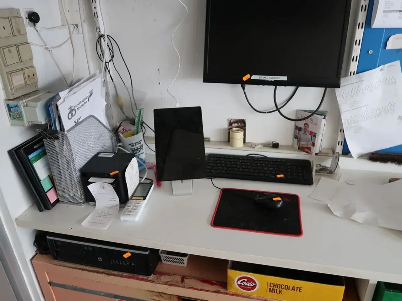 Billede 1 - Computerskærm, tastatur, mus, computer HP, bonprinter m.m.