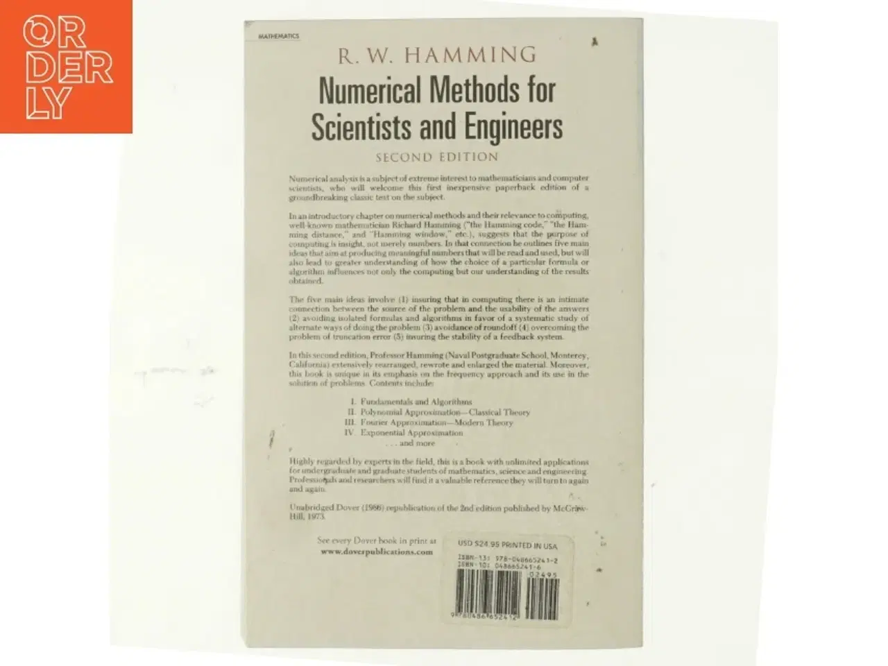 Billede 3 - Numerical Methods for Scientists and Engineers af Richard W. Hamming, Richard Wesley Hamming (Bog)