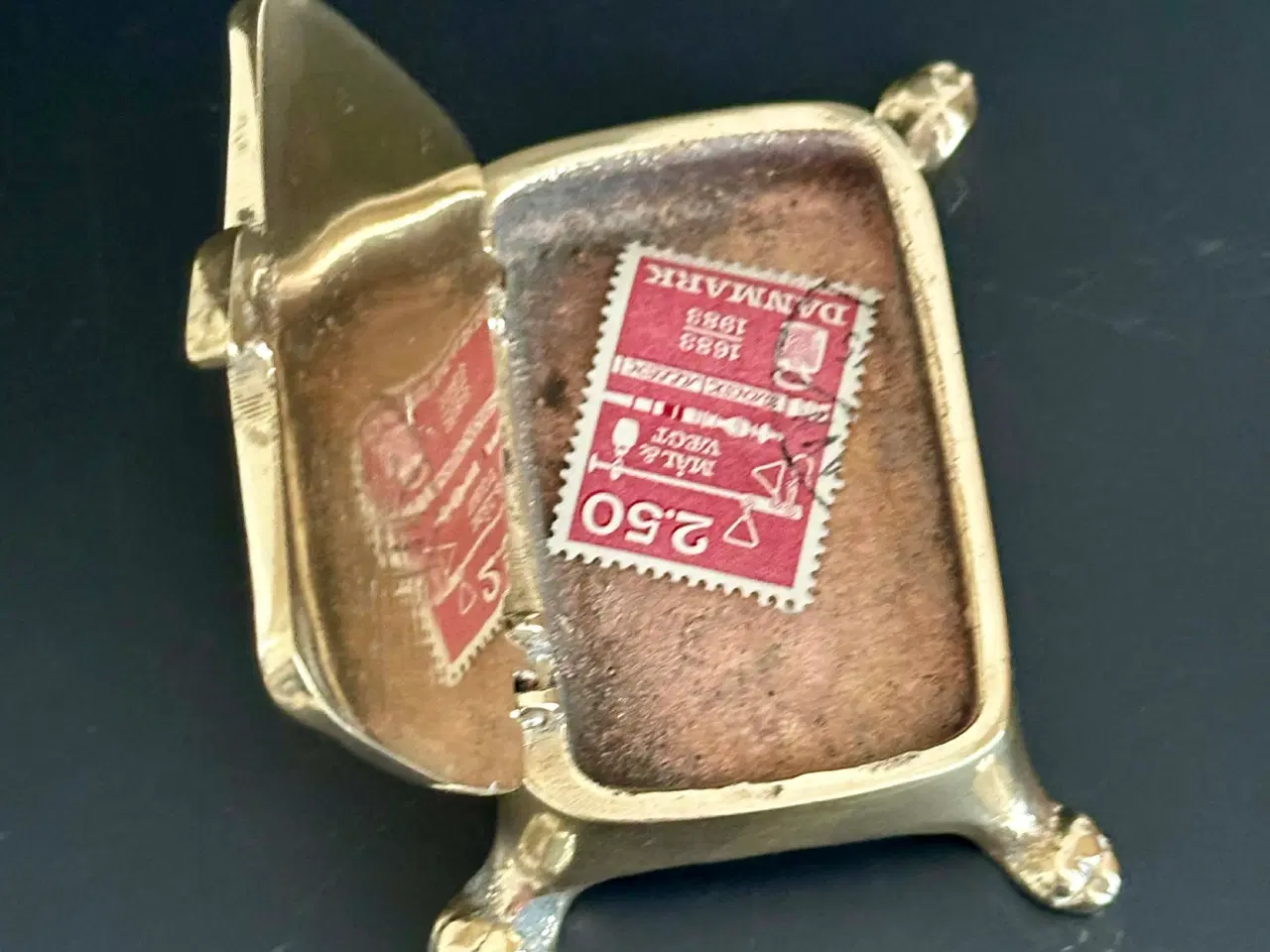 Billede 5 - To små antikke æsker af messing og bronze