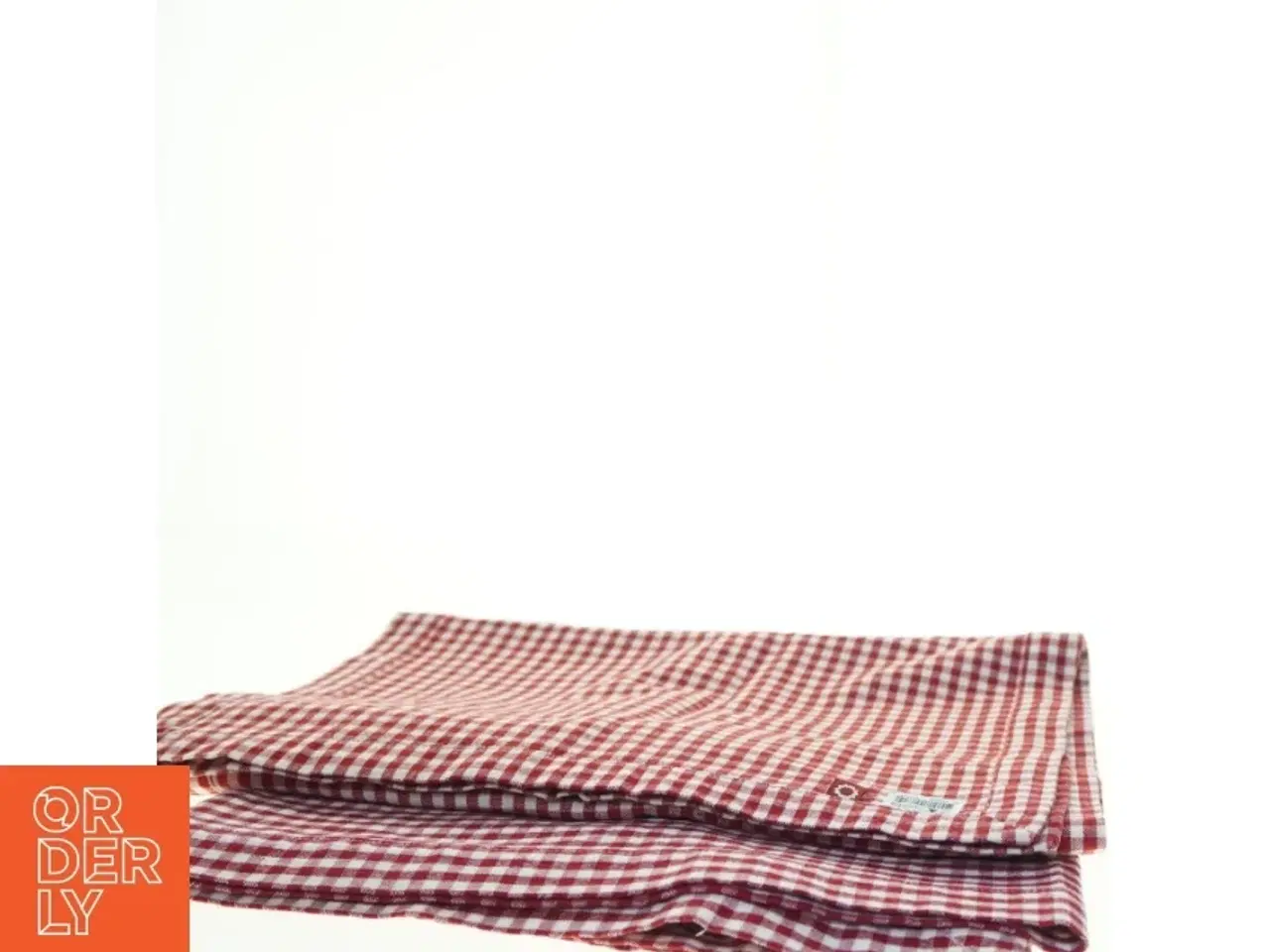 Billede 3 - Røde og hvide ternede bordløber (str. 130 x 40 cm)