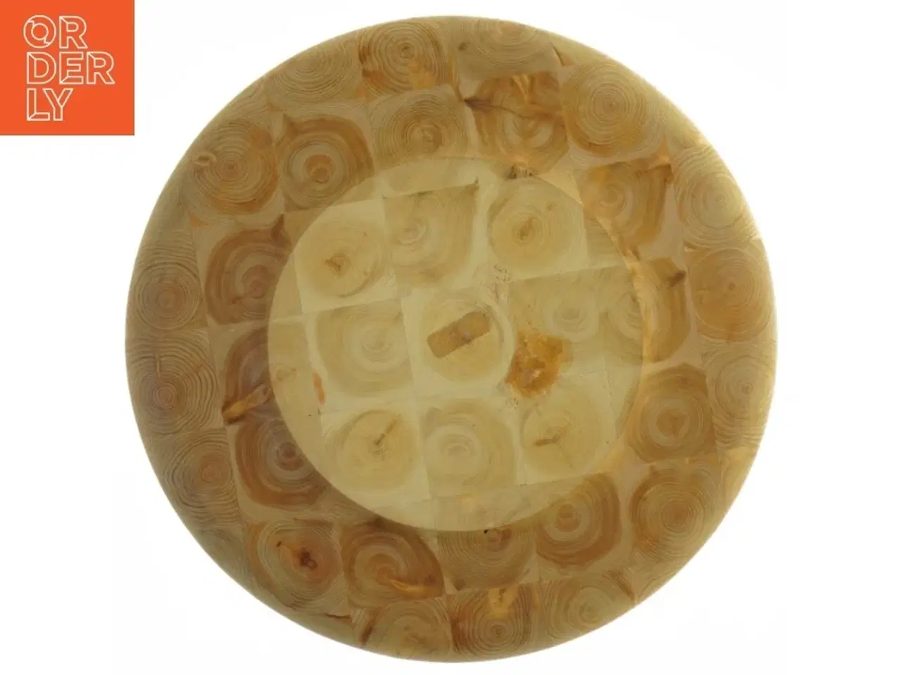 Billede 2 - Træfade med cirkelmønster (str. Ø 20 cm)