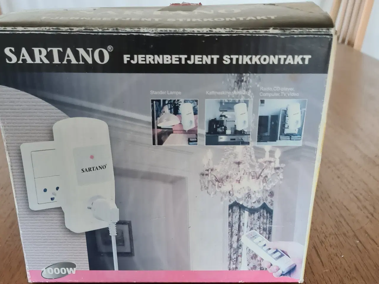 Billede 3 - Sartano fjernbetjent stikkontakt sæt hvid