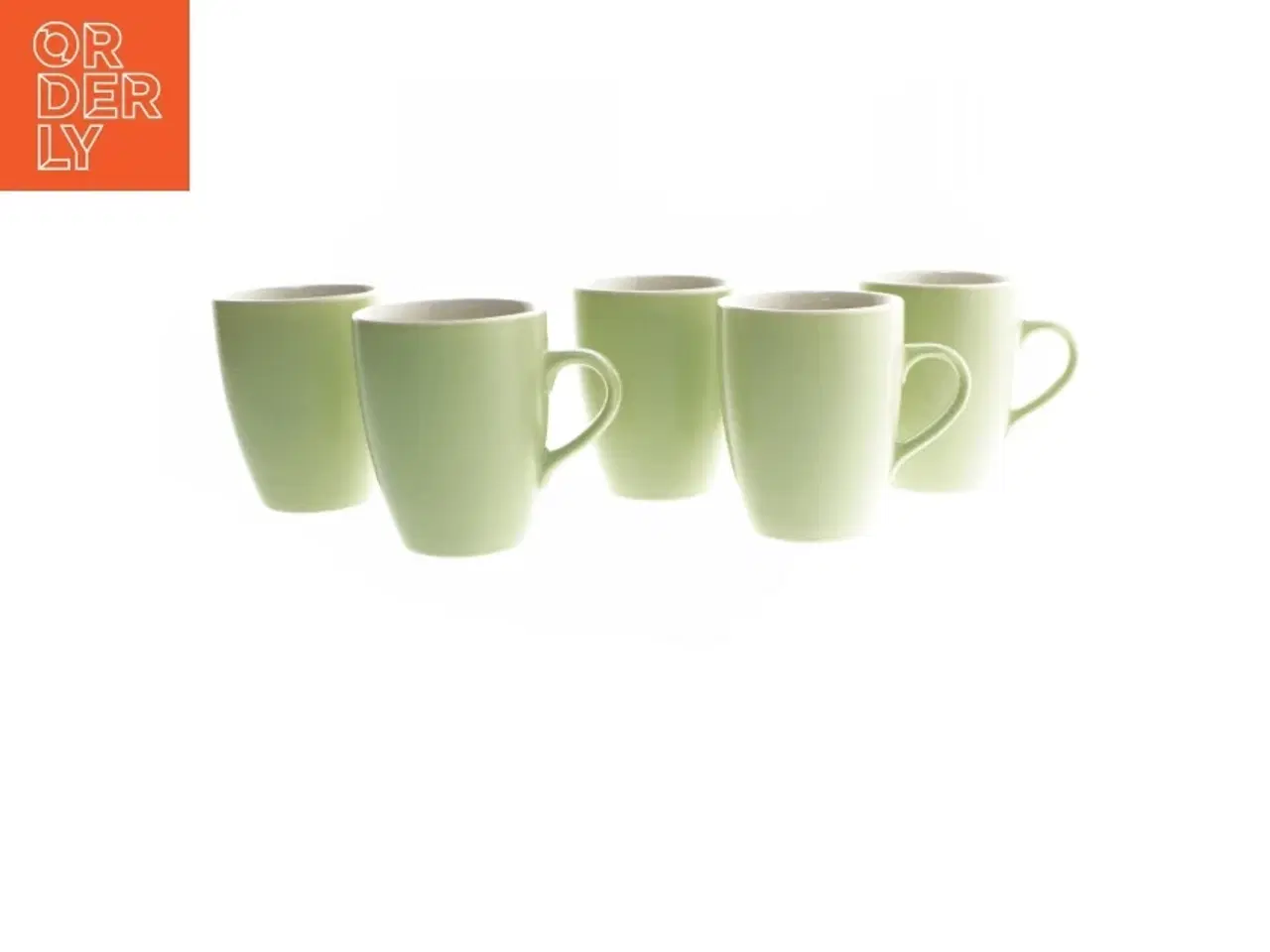 Billede 1 - Sæt med 5 lysegrønne krus (str. Ø 8,5x11 cm)
