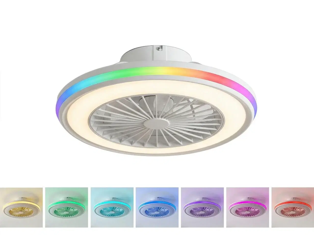 Billede 4 - Nexory loftventilator med skjulte blade og RGB LED - fjernbetjent, hvid, Ø 50 cm