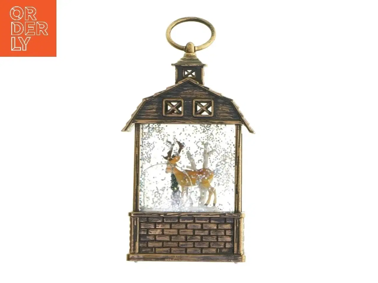 Billede 3 - Dekorativ lanterne med rensdyr (str. 14x8,5 cm)