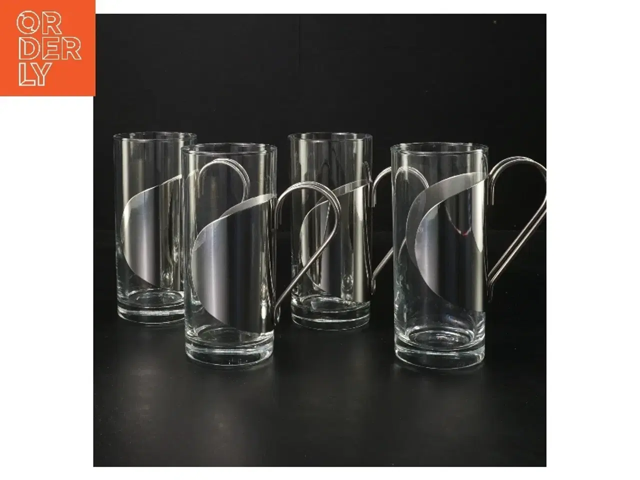 Billede 1 - 4 gløgg glas med metalhåndtag (str. 4 stk Ø 6 cm højde 13,5 cm)