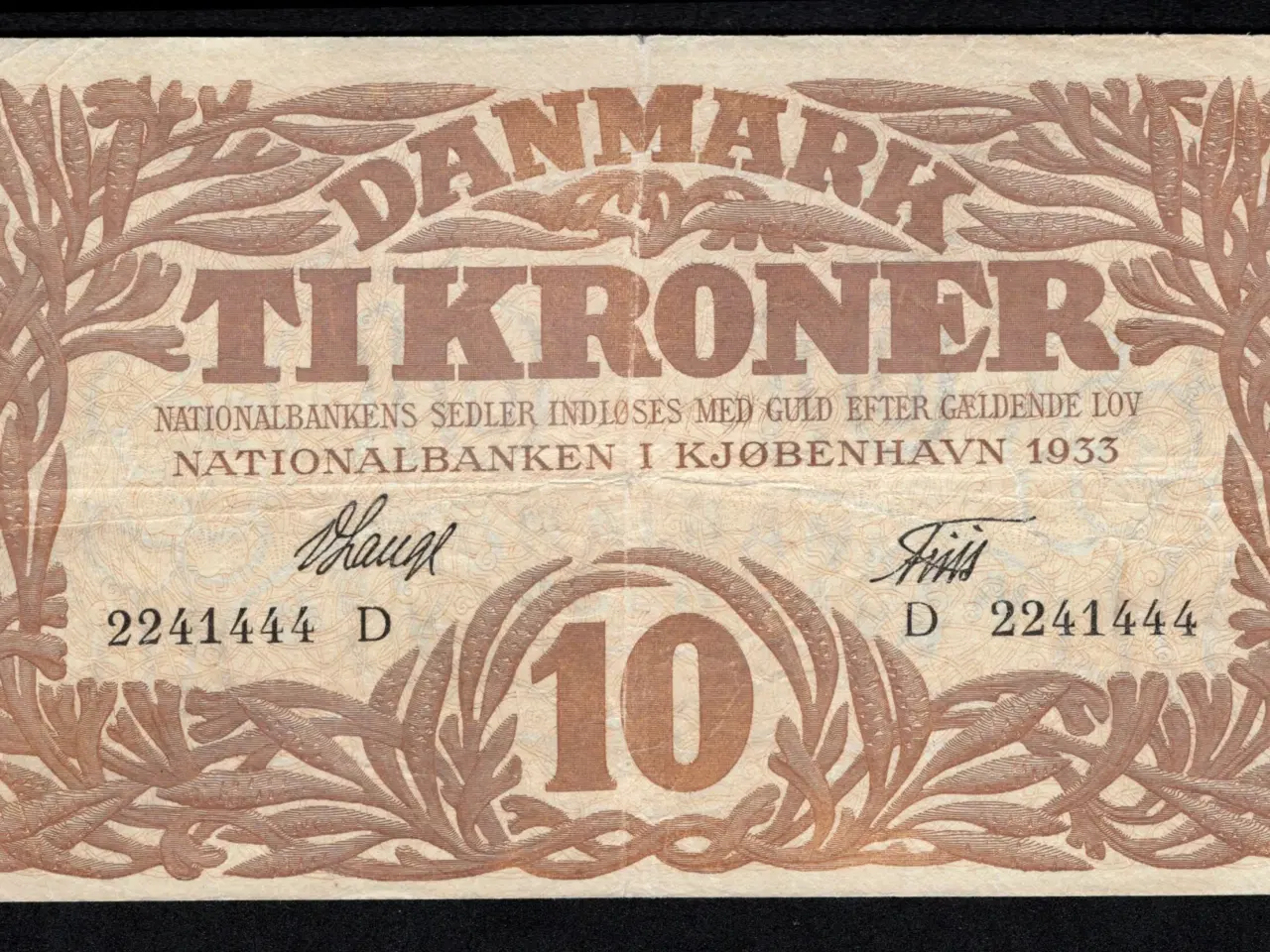 Billede 1 - 10 kr Seddel 1933 D