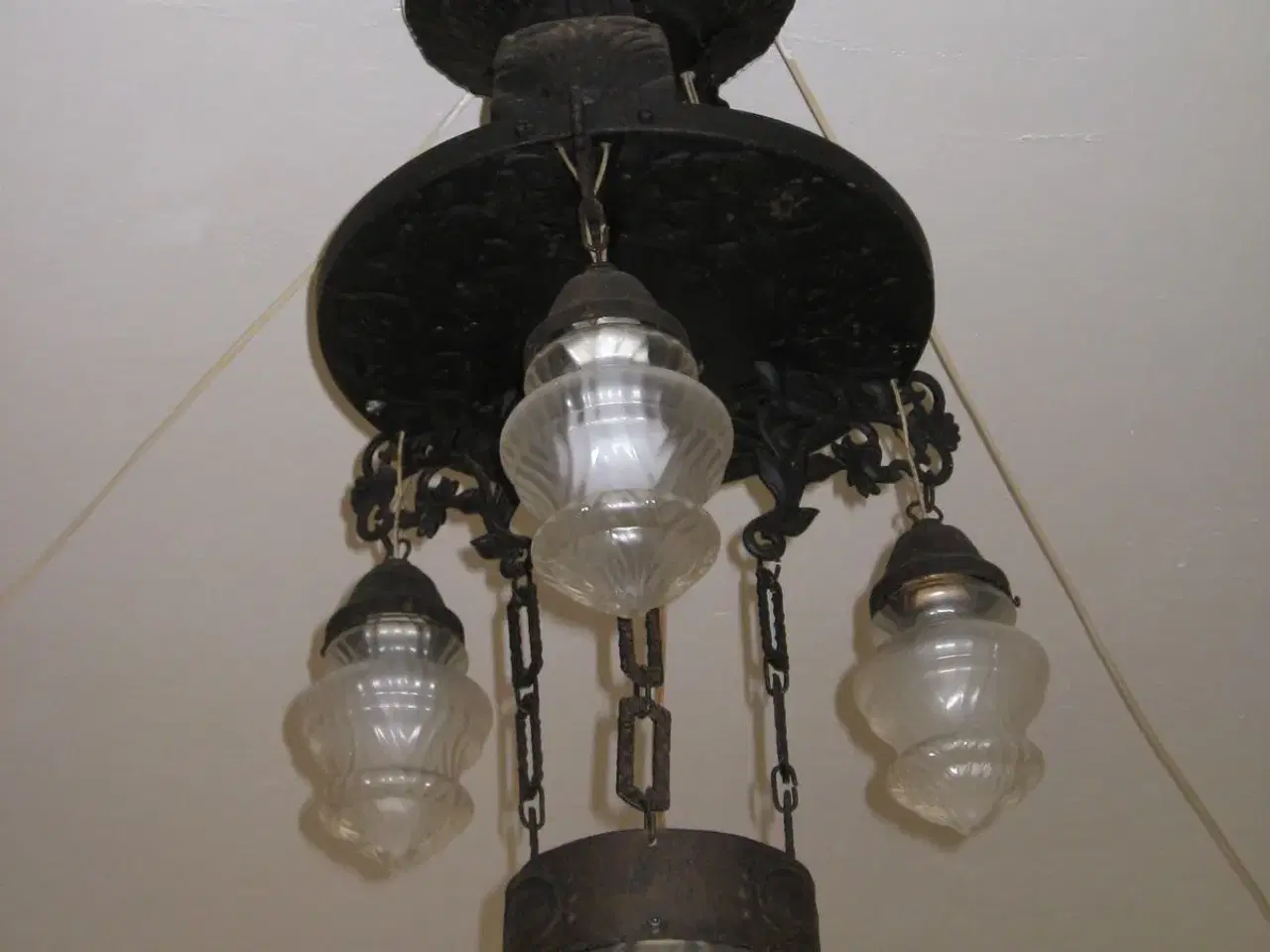 Billede 2 - Gammel rustik loftslampe, lysekrone