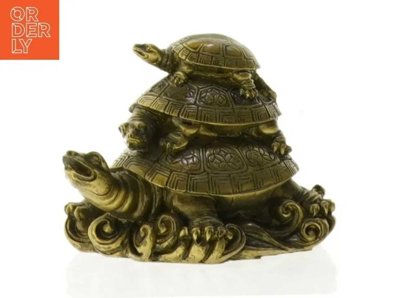 Billede 1 - Gul metal skildpadde figur (str. 10 x 7 cm)