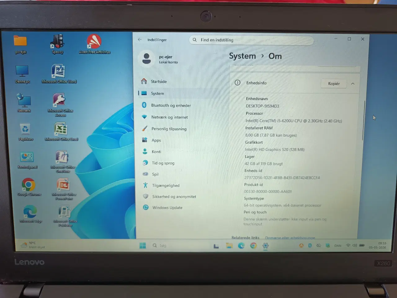 Billede 7 - ThinkPad X260 12,5” bærbar i5 2.30ghz, 8, Ssd disk