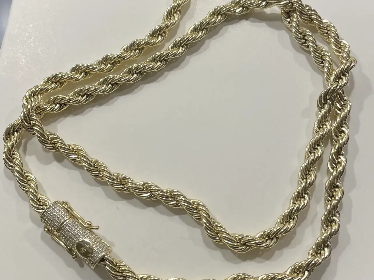 Billede 2 - 6mm 14kt goldfilled rope chain med cylinderlås