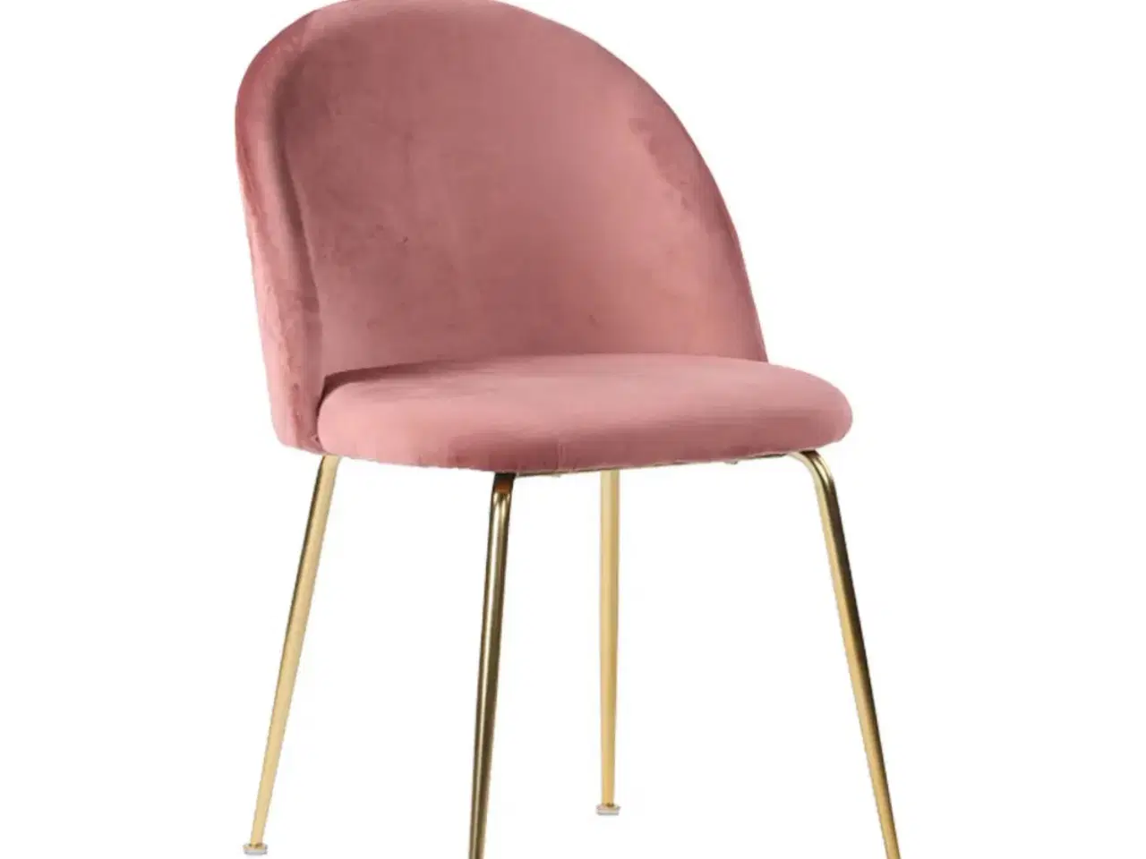 Billede 4 - Stol i rosa velour med ben i messing look