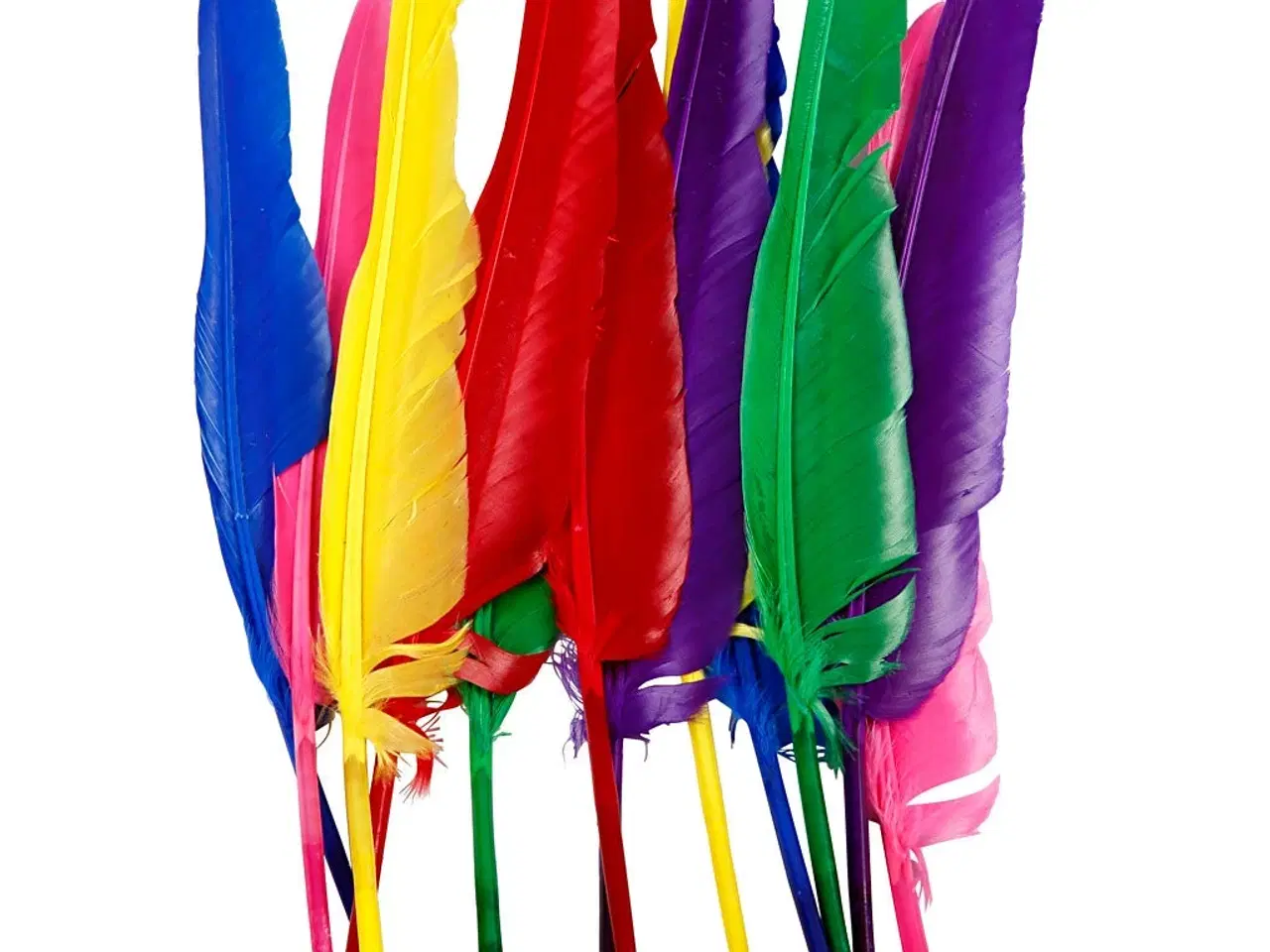 Billede 1 - Fjer, L: 27 cm, ass. farver, 12stk./ 1 pk.