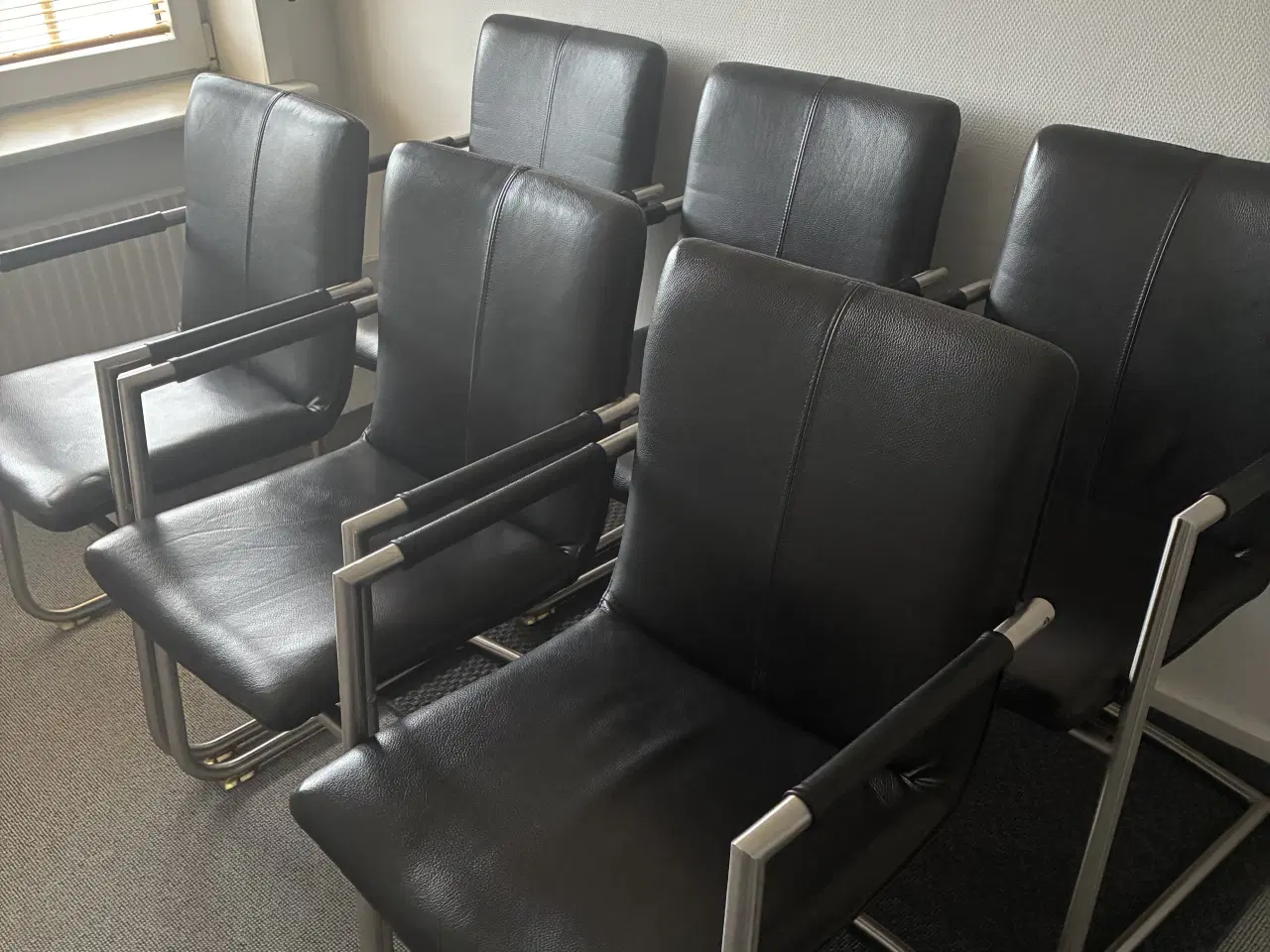 Billede 1 - 6 læderstole med armlæn