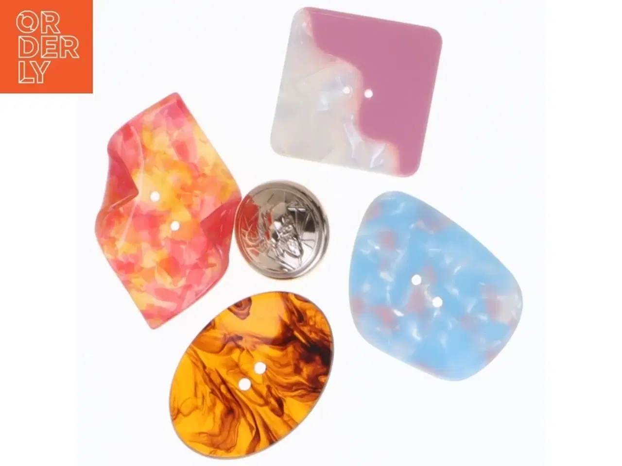 Billede 2 - Farverige store knapper (str. 4 cm)