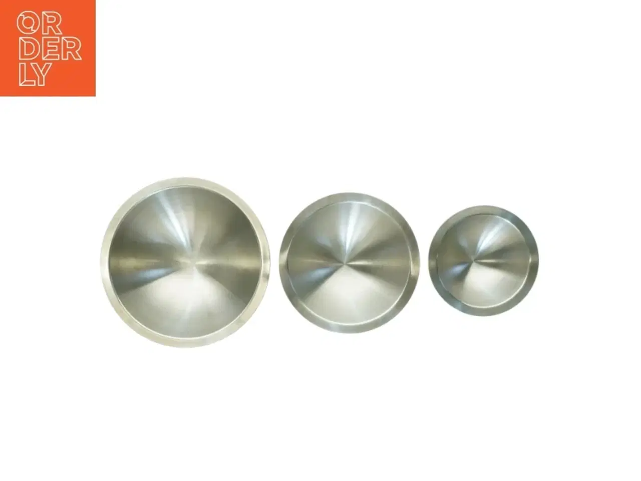 Billede 2 - Rustfrit stål skålesæt (str. 7 x 16 cm og 9 x 20 cm og 12 x 24 cm)