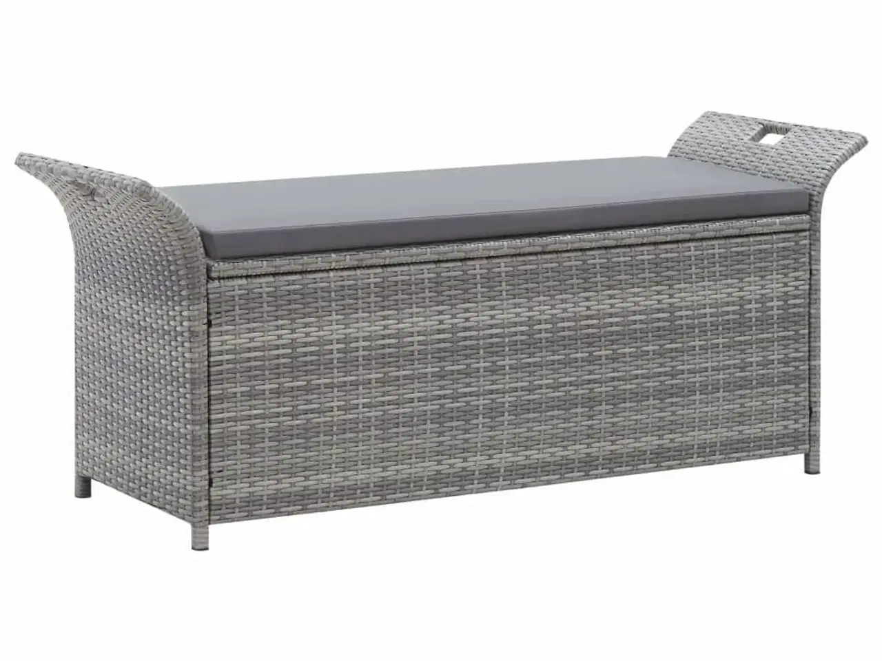 Billede 1 - Opbevaringsbænk med hynde 138 cm polyrattan grå