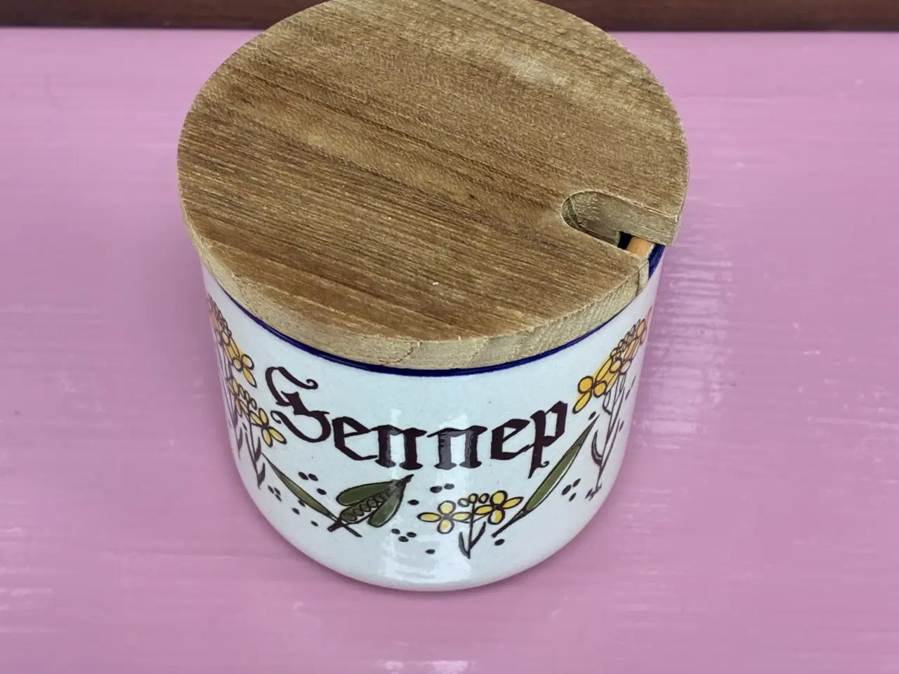 Billede 2 - Skøn lille Retro sennepskrukke fra Knabstrup
