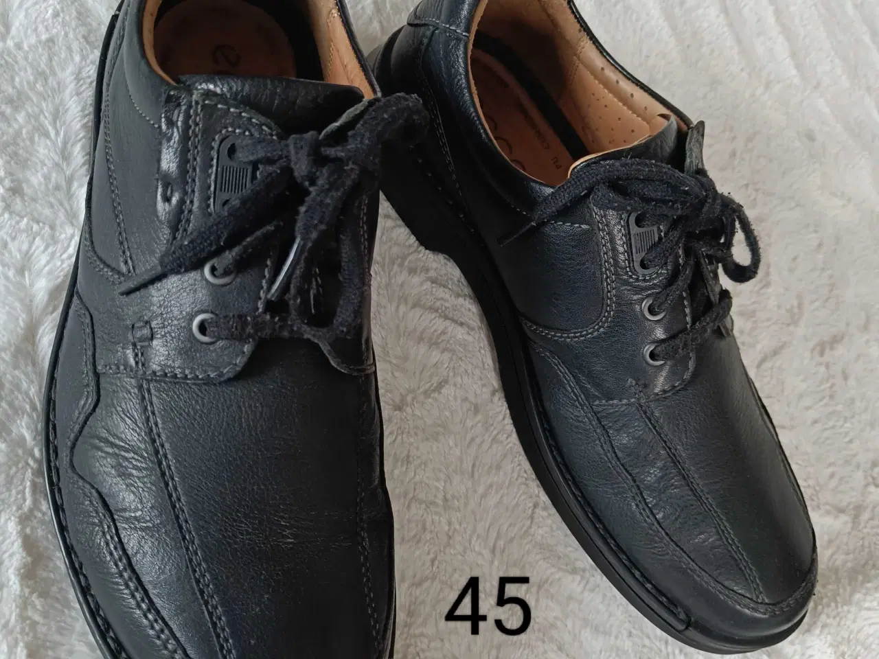Billede 1 - Ecco sort læder sko 45str