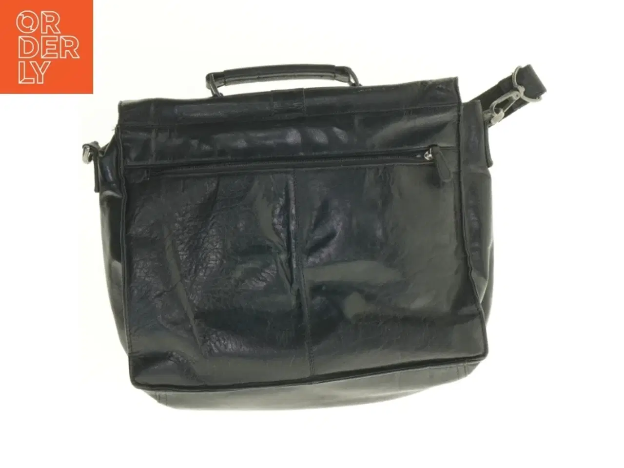 Billede 2 - Sort lædertaske til mænd (str. 39 x 32 cm)