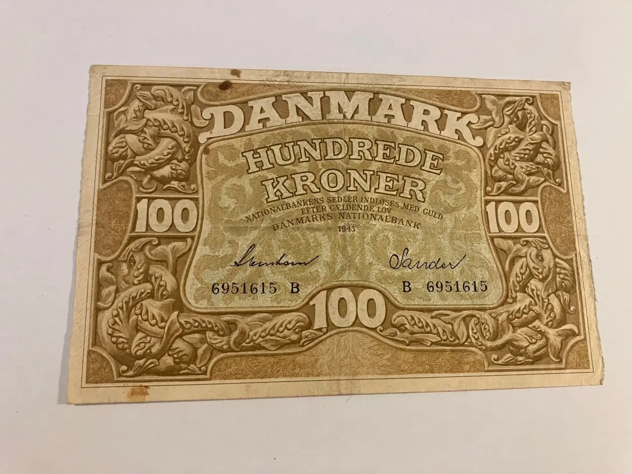 Billede 1 - 100 Kroner 1943 B Danmark