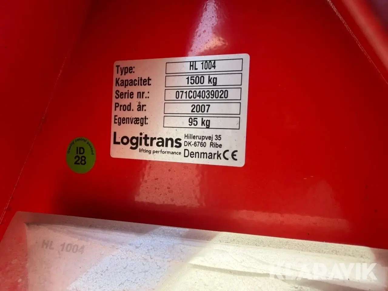 Billede 12 - Højdeløfter Logitrans 800mm - 1500kg