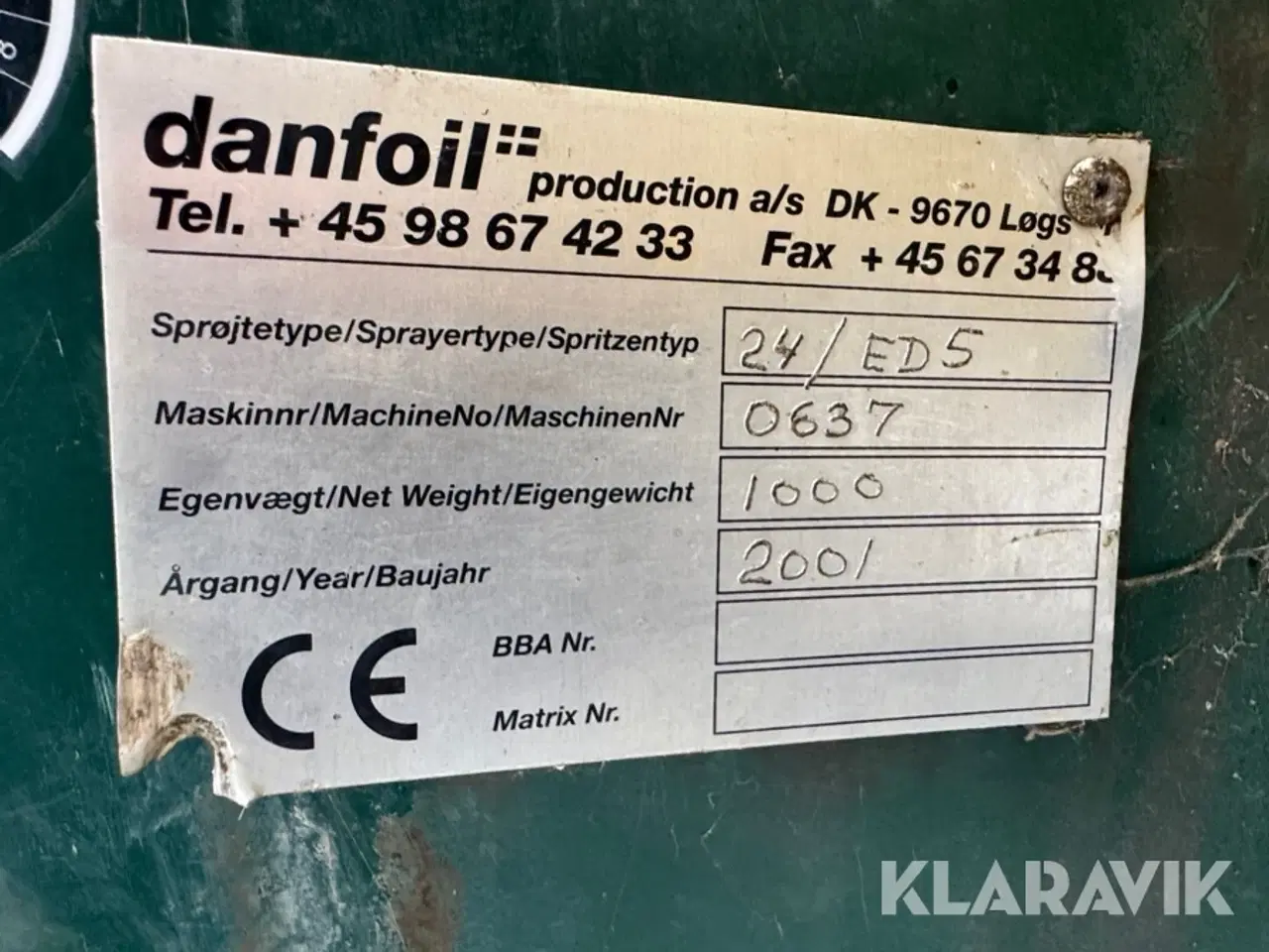 Billede 4 - Marksprøjte Danfoli 24/ED 5