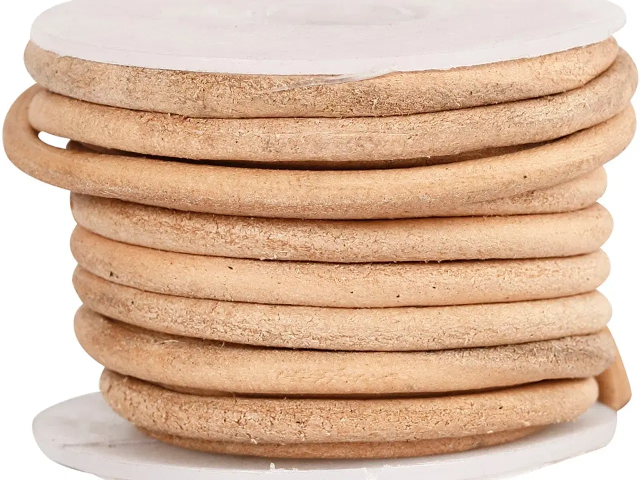 Billede 1 - Højkvalitets Lædersnor 4 mm - 5 m i Naturfarve